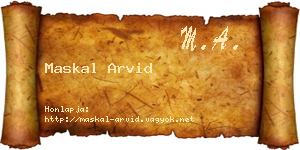 Maskal Arvid névjegykártya